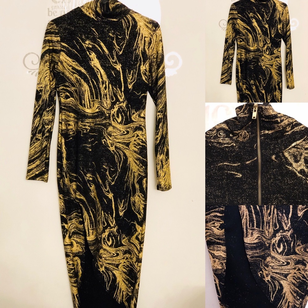 Black and gold dress